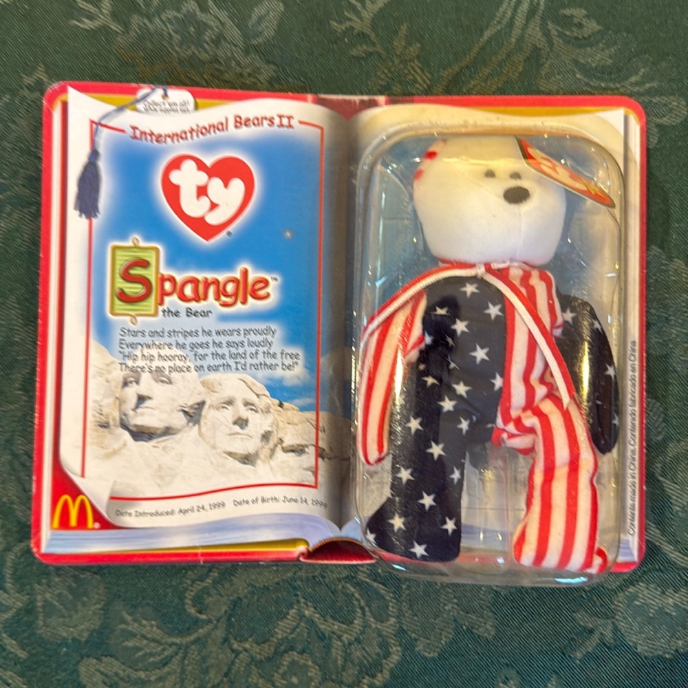 Spangle the Bear Beanie Babies International Bears II McDonald's Collectible USA
